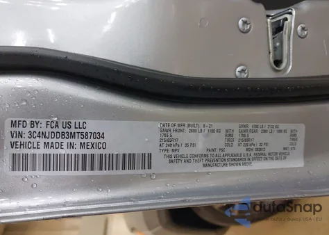 2021 Jeep Compass Trailhawk 4X4 из США, поврежденный, VIN 3C4NJDDB3MT587034